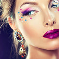 Eye Corners Face Jewels White Red Blue Star 4th of July Face Gems Tattoo Decorations Jewels Body Glitter Crystal Sticker Temporary Face Tattoo for 4th of July Costume Accessories, 2-Pack