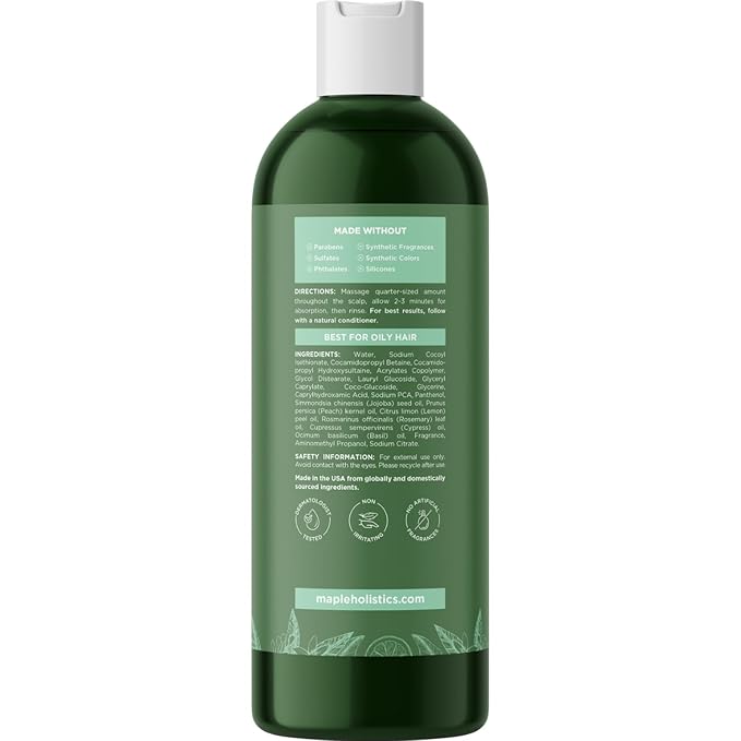 Clarifying Shampoo for Build Up and Oily Hair - Deep Cleansing Shampoo with Rosemary - Refreshing Lemon for Greasy Hair & Jojoba Oil for Scalp Cleanser - Anti Residue Shampoo for Healthy Scalp - 8 Oz
