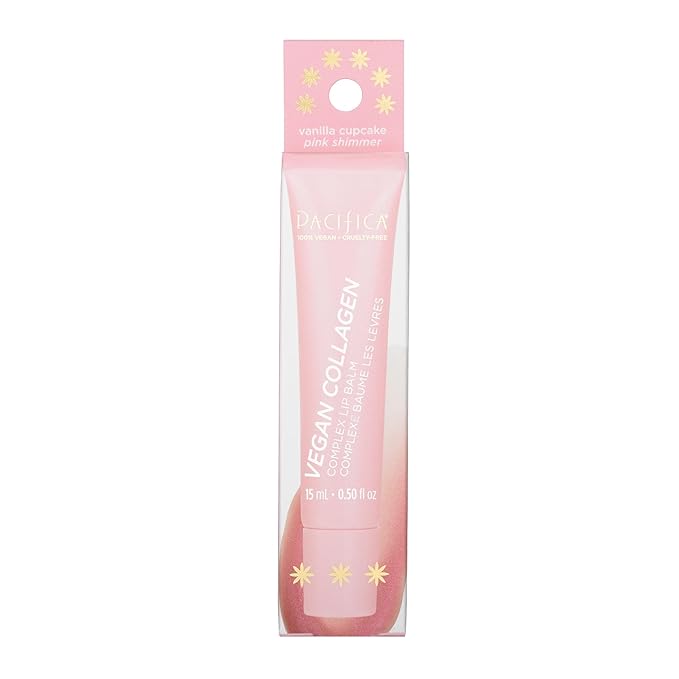 Pacifica Hydrating Lip Balm Gift Set – Flavored Lip Balm Glow Baby Tangerine, Wake Up Beautiful Lavender Lemon & Vegan Collagen Vanilla Trio, 3-Pack