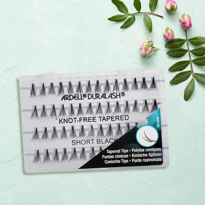 Ardell Individual Lashes Soft Touch - Short Black, DIY Eyelash Extensions, Knot-Free Lash Clusters, Reusable False Eyelashes, 4 Pack