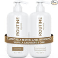 Routine Wellness Anti-Thinning Shampoo and Conditioner Set for Thinning Hair - Biotin DHT Blocker Women & Men - Color Safe Shampoo for Hair Loss & Healthier Hair - Vanilla Cashmere & Oak (Pack of 2)