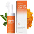 FluMisch Turmeric Kojic Acid Facial Cleanser, Brightening Foaming Face Wash with Soft Massage Heads, Kojic Acid Cleanser Exfoliating, Turmeric Cleansing for Dark Spots 4.23 oz