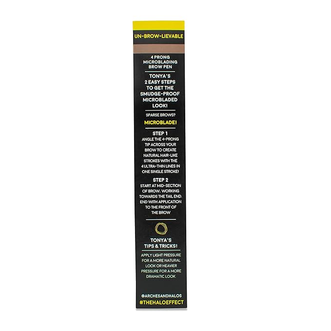 Arches & Halos Microblading Brow Shaping Pen - Fuller, More Defined Brow - Long-lasting, Smudge Resistant, Rich Color - Vegan and Cruelty Free Makeup - Mocha Blonde - 0.8 ml