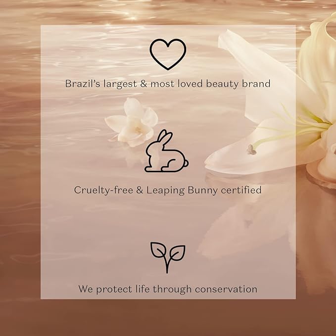 O BOTICARIO Love Lily Satin Hydrating Body Cream, 24 Hour Fragranced Body Butter for Dry Skin, 8.8 Ounce