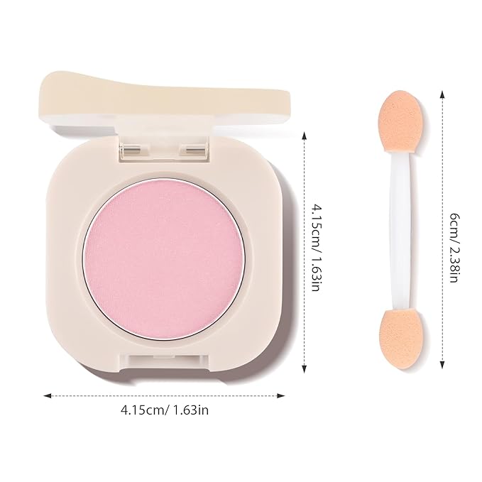 Half Pink Eyeshadow with Brush, Single Matte Multiuse Mini Eye Shadow Palette, Fine Silky Ultra-Blendable Lightweight Formula for Natural Daily Eye & Blush Eye-Shadow Palette Makeup Kit (#02)