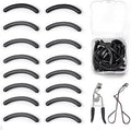 48Pcs Eyelash Curler Refill Pads for Shiseido, Silicone Lash Curler Refills Compatible with elf, Universal Eye Lash Curler Replacement (Black)