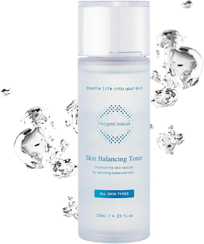 OxygenCeuticals Skin Balancing Toner – Hydrating & pH Balancing Facial Toner with Centella, Lavender & Freesia Extracts, Improves Skin Texture for Oily & Combination Skin. 4.23 fl.oz (120ml)