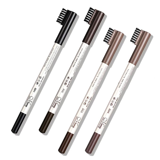 6PCS Eyebrow Pencils for Women,Wooden Hard-Core for Eyebrows & Eyeliner Dual-PurPose,Micro Black Eyebrows Pencil for Precision Filling,Long Lasting for Natural-Looking Brows with Sharpener,Brown