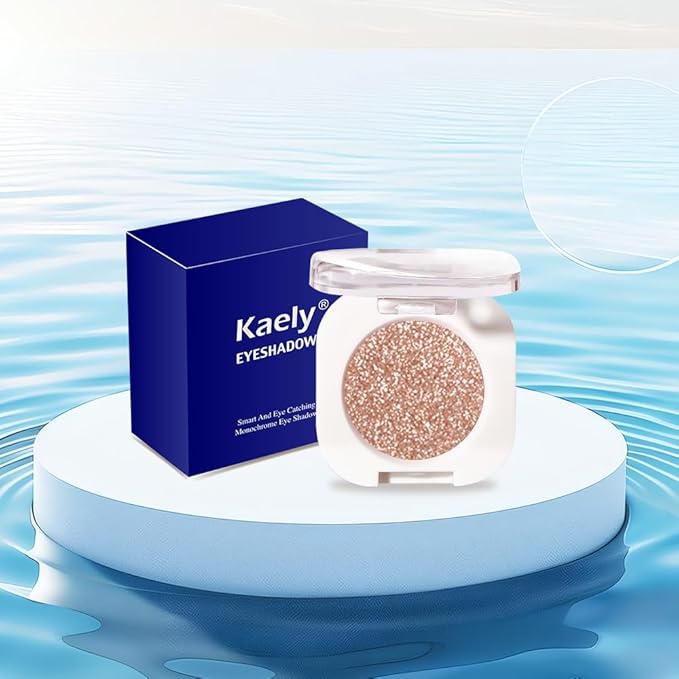Light Brown Single Glitter Eyeshadow Makeup, Neutral Cream Eye Shadow for Women, Brown Shimmer Singles Eyeshadow Palette Pigmented Waterproof, sombras para ojos, Blendable, Vegan & CrueltyFree