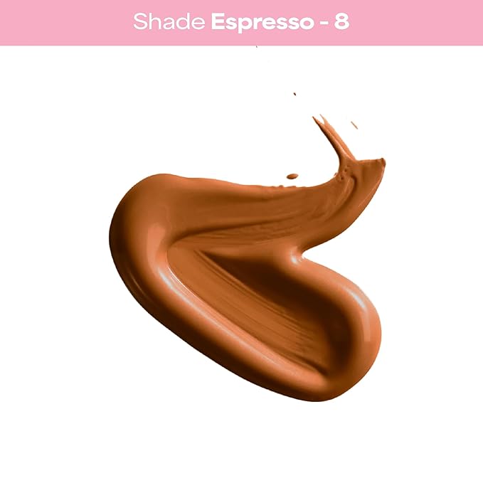 MCoBeauty Flawless Glow Luminous Skin Filter - 8 Espresso - 4-in-1 Primer, Highlighter & Foundation Booster - Dewy Illuminating Tint Face Makeup with Squalane Vitamin E - Vegan & Cruelty Free