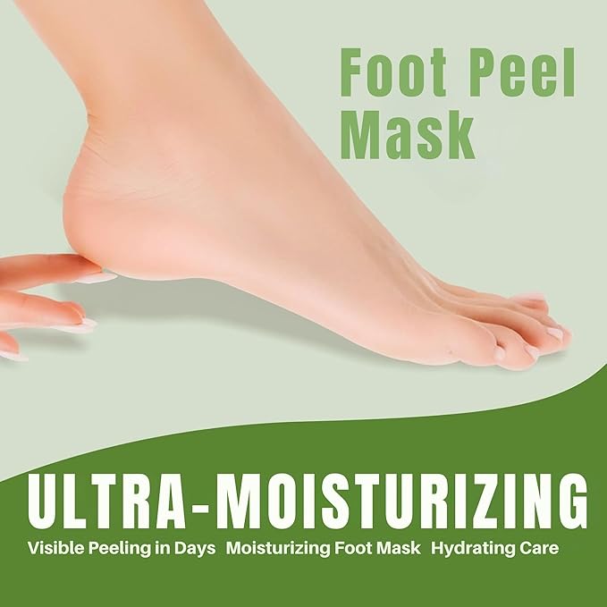 Oh K! Foot Peel Mask - Green Apple - Foot Peeling Mask for Dry Feet and Cracked Heels - Feet Exfoliant with Hydrating Apple Fruit Extract - 1 Pair