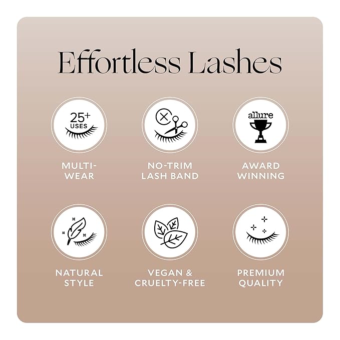 Velour Effortless Lashes, Natural Looking False Eyelashes, Fluffy & Lightweight No Trim Eyelashes, Reusable Fake Lashes For All Eye Shapes, Vegan & Cruelty-Free, Lash Glue not Included (Understated)