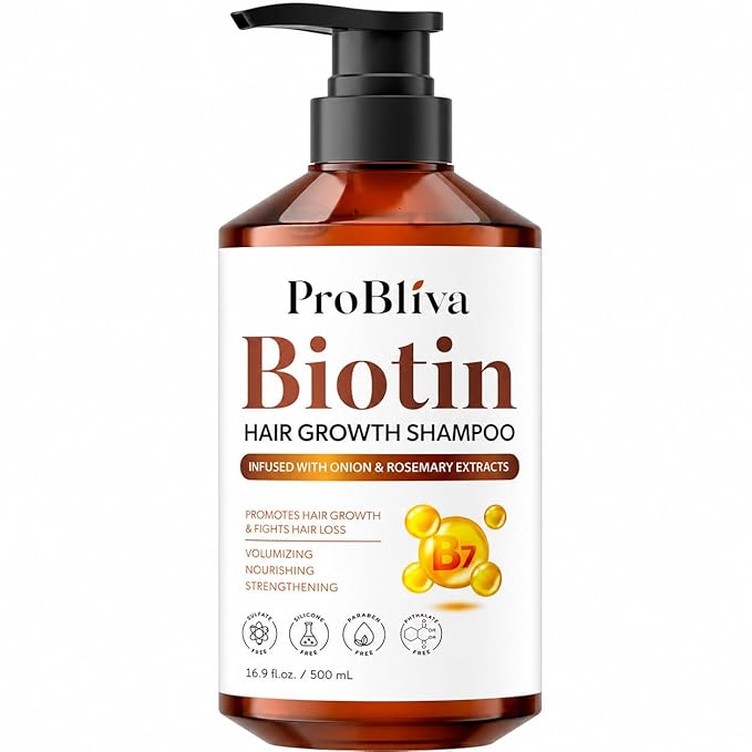 Biotin Hair Growth Shampoo for Thinning Hair in Adults 30+ – Strengthening Formula with Biotin & Rosemary – Reduces Shedding, Supports Fuller, Stronger Hair – Sulfate-Free, 16.9 fl oz