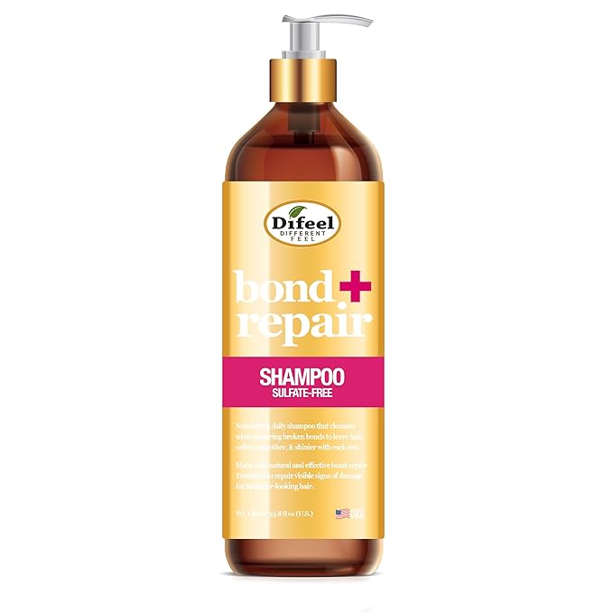 Difeel Bond & Repair Sulfate Free Shampoo, 33.8 oz - Restorative Bond Shampoo for Natural Hair