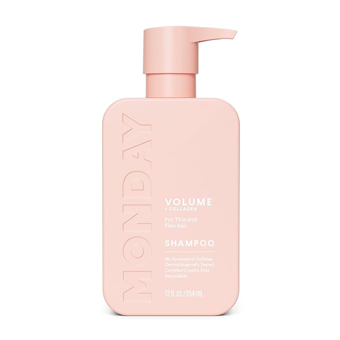 MONDAY HAIRCARE VOLUME Shampoo with Hydrolyzed Collagen & Macadamia Oil for Thin, Fine & Flat Hair 354 mL