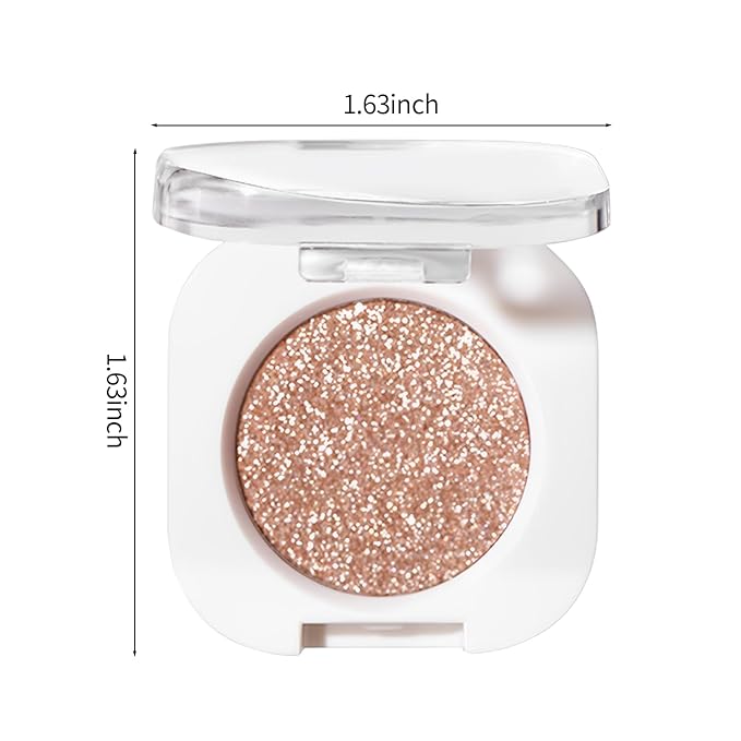 Erinde Champagne Gold Shimmer Single Eyeshadow, Metallic Glow Glitter Cream Eye Shadow, Monochrome Eyeshadow Palette Makeup, Waterproof Sombras para Ojos, Vegan & Cruelty-Free, 09