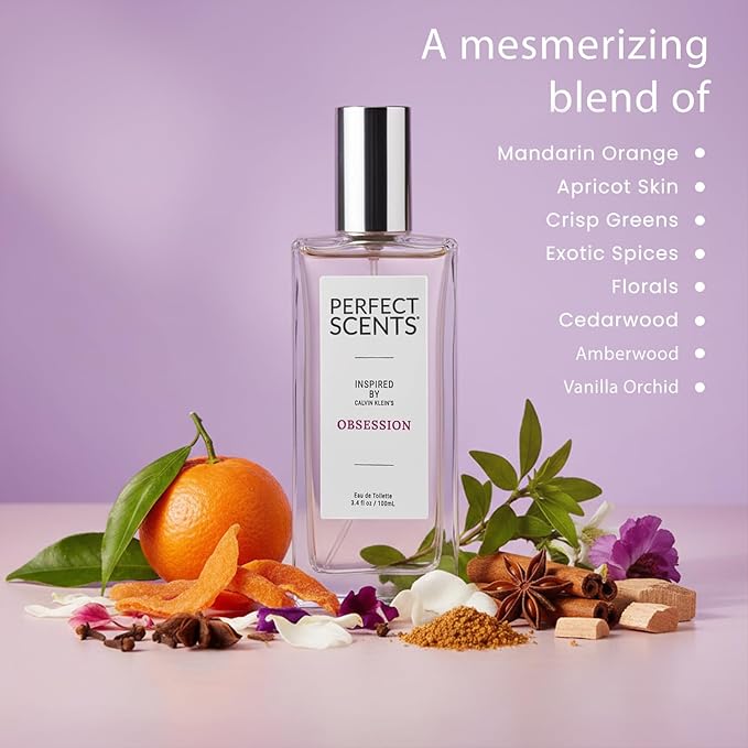 Perfect Scents Fragrances, Inspired by Calvin Klein’s Obsession, Women’s Eau de Toilette, CLEAN, Vegan, Paraben-Free, Phthalate-Free, Never Tested on Animals, 3.4 Fluid Ounces