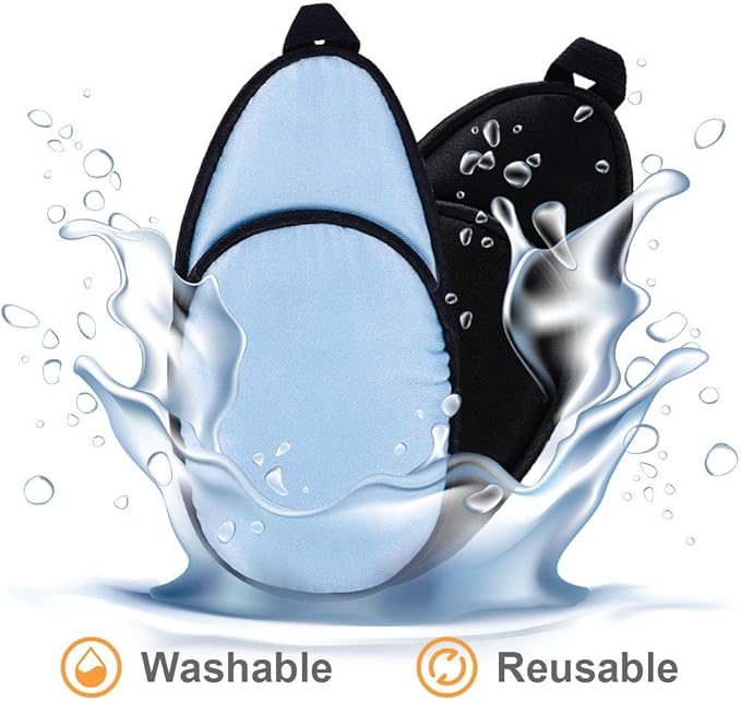 eZAKKA Eye Patches for Adults, Eye Patch for Glasses, Silk Medical Eyepatch for Lazy Eye Patches for Women Amblyopia Strabismus and After Surgery (Light Blue+Black)