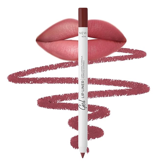 Lamel Gel Lip Liner Pencil - Berry - 2-in-1 Waterproof Lip Liner - 8-Hour Wear, Creamy Texture, Sharpenable, High Pigment - Provides Smooth Finish or Full Coverage - N.404