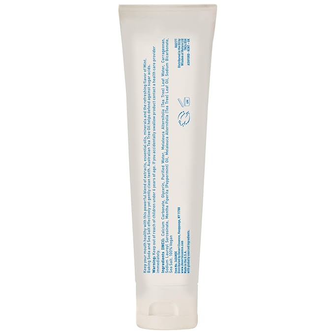 Desert Essence Tea Tree Oil Toothpaste - Mint - 6.25 Oz - Refreshing Taste - Deep Cleans Teeth & Gums - Helps Fight Plaque - Sea Salt - Pure Essential Oil - Baking Soda - Promotes Healthy Mouth