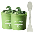 P.CALM Holy Basil Bubble Deep Mask 2EA + BRUSH – Holy Basil & Carbonated Water for Cleansing Pores & Blackheads, Korean Clay to Bubble Wash-Off Pack, Stocking Stufffers (2EA x 90g / 3.17 oz)