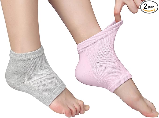 Codream Vented Moisturizing Socks Lotion Gel for Dry Cracked Heels, Spa Gel Socks Humectant Moisturizer Heel Balm Foot Treatment Care Heel Softener Compression (2 Pairs)