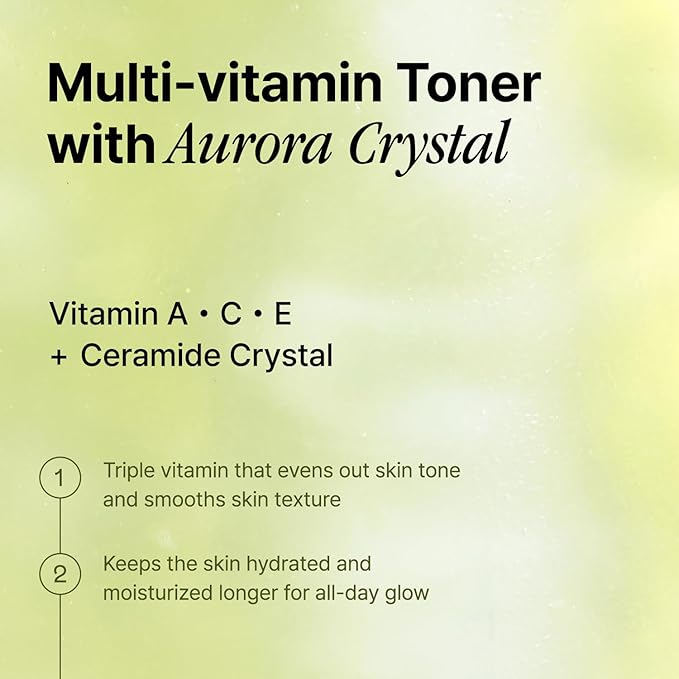 Vita 3 Aurora Fixer Toner with Vitamin ACE and Triple Centella for Even Tone Solution | Korean Skin Care | 2.03 fl.oz 60ml