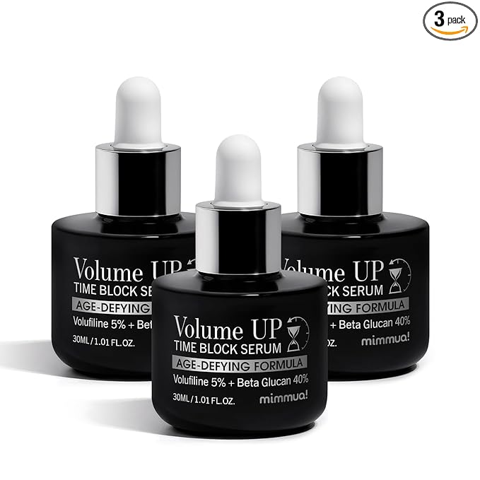 Volume UP Time Block Serum | Volufiline Serum for Skin Volume | 5% Volufiline + 40% Beta Glucan | Botox in a Bottle | Plumps Skin by Stimulating Fat Cells | Anti-Aging Topical Filler | 30ml / 3pcs