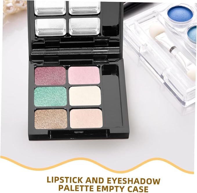 VICASKY 2sets Diy Makeup Palette Multi Empty Eyeshadow Organizer for Lipsticks Makeup Durable Storage Case with Brush Slot Convenient Eyeshadow Container for Beauty Routine