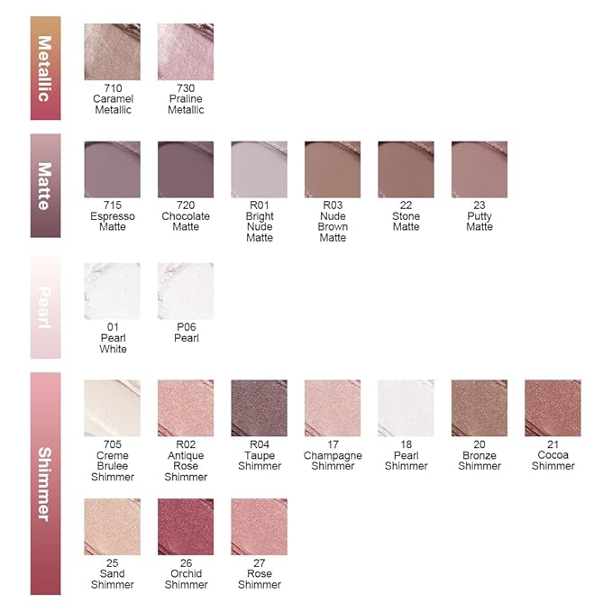 evpct Single Cream Eye Shadow Palette Pot Makeup for Older Women, Antique Rose Mauve Pearl Shimmer Glitter Metallic Monochrome Cream to Powder Eyeshadow Palette Eye Brightener, Waterproof Blendable