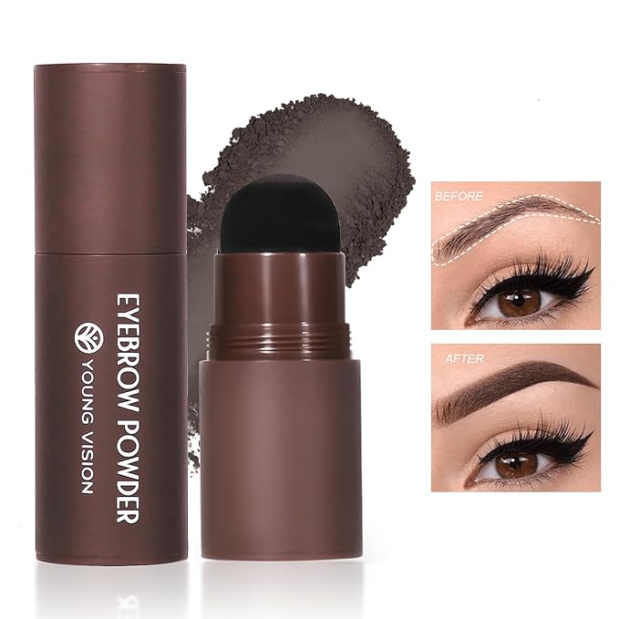 YOUNG VISION Eyebrow Stamp Color Set, Eyebrow Colors Shaping Kit, Long-Lasting Eyebrow Pomade for Women Girl, Cruelty-Free plantillas para la cejas (dark brown)