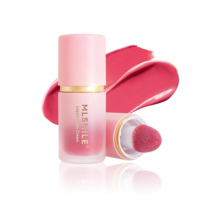 Liquid Blush for Cheeks,Matte Nude Makeup Blusher Cream, Face Tint for a Natural Flush,Lasting, Lightweight, All-day Moisturizing and Smooth, Self-Contained Brush