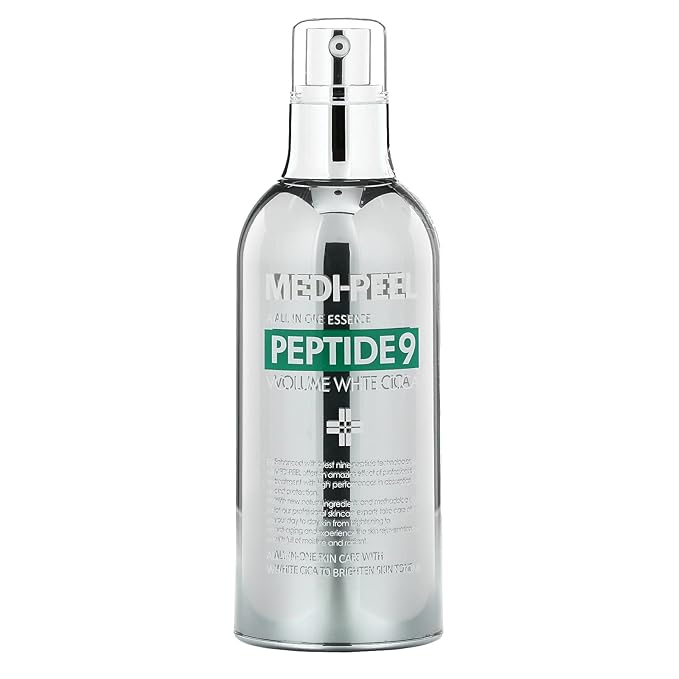 MEDI-PEEL Peptide 9 Volume White Cica Essence 3.38 fl.oz. / 100ml | White Cica Bubble and Peptides Brightening Skin | Korean Skincare, For All Skin Types