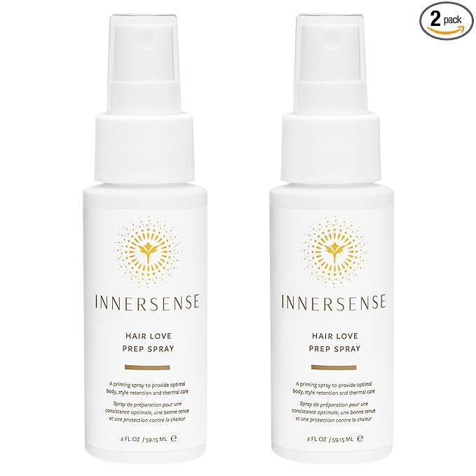 INNERSENSE Organic Beauty - Natural Hair Love Prep Spray | Thermal Care, Style Retention, Bodifying | Non-Toxic, Cruelty-Free, Clean Haircare (2 Pack - 2 fl oz | 59.1 mL each)