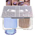 Cool Purple Cream Sparkle Glitter Shimmer Eyeshadow Palette Makeup for Women, Blue Buttery Cream Powder Highlighter Vegan, de sombras de ojos, Built-in Mirror & Brush 06