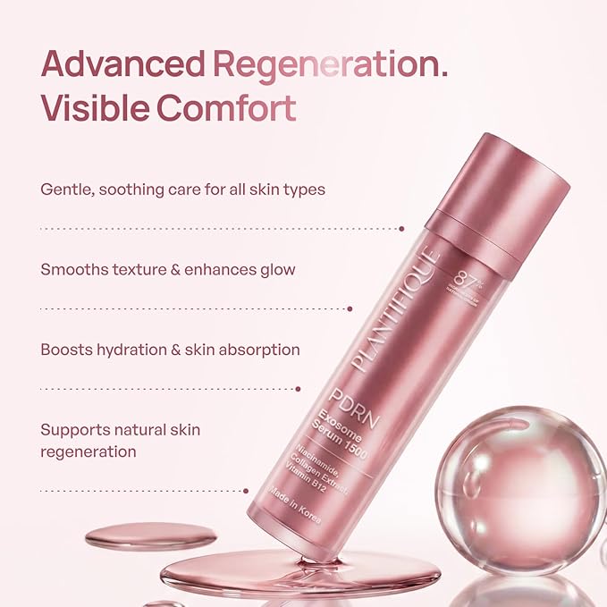 PLANTIFIQUE PDRN Exosome Reedle Shot Serum 1500 PPM– Korean Skin Care Microneedling Face Moisturizer – Niacinamide, Collagen, Hyaluronic Acid, Centella – Anti Aging for Skin Barrier Repair, Glass Skin