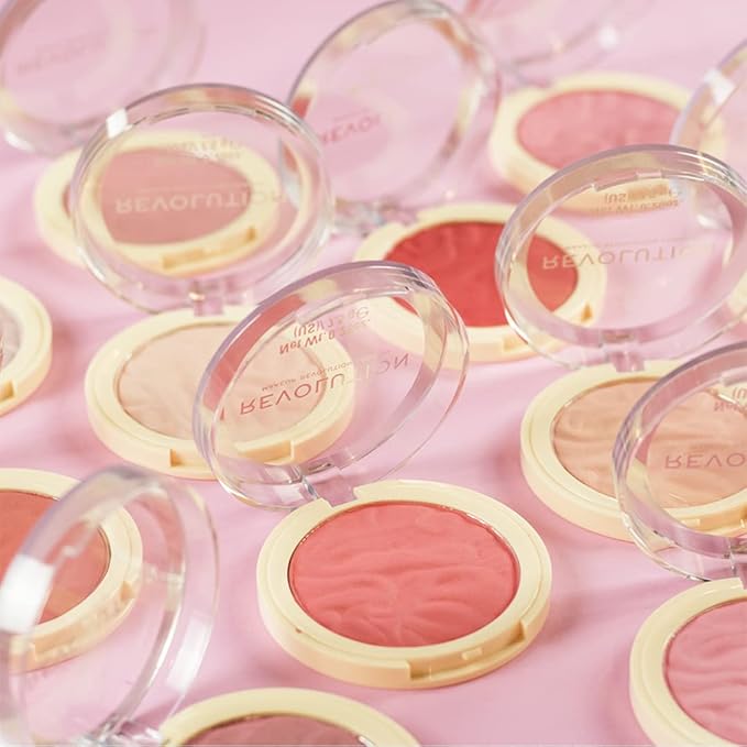 Revolution, Blusher Reloaded, Pressed Powder Face Blusher, Highly Pigmented & Long Lasting Formula, Peach Bliss, 0.26 oz