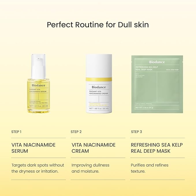 BIODANCE Radiant Vita Niacinamide Cream, Brightening, Dark Spot Correcting, Hydrating Facial Moisturizer with Vitamin C, B12, Korean Skin Care, Mothers Day Gifts | 1.69 fl.oz, 50ml