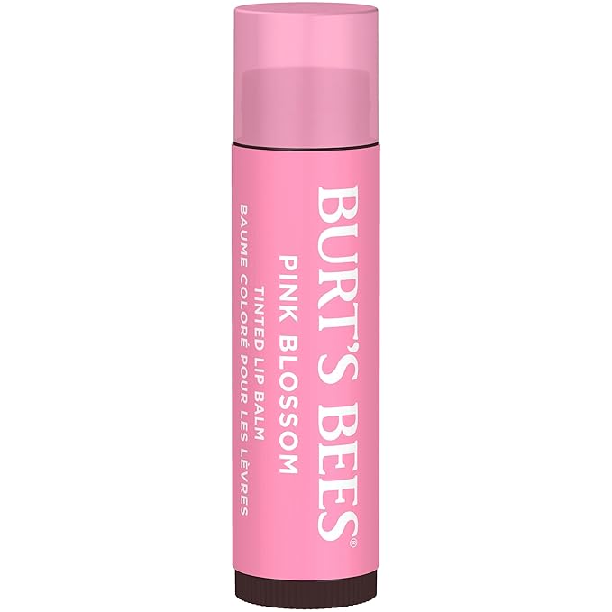 Burt's Bees Lip Tint Balm, Mothers Day Gifts, with Long Lasting 2 in 1 Duo Tinted Balm Formula, Color Infused with Deeply Hydrating Shea Butter for a Natural Buildable Finish, Pink Blossom (2-Pack)