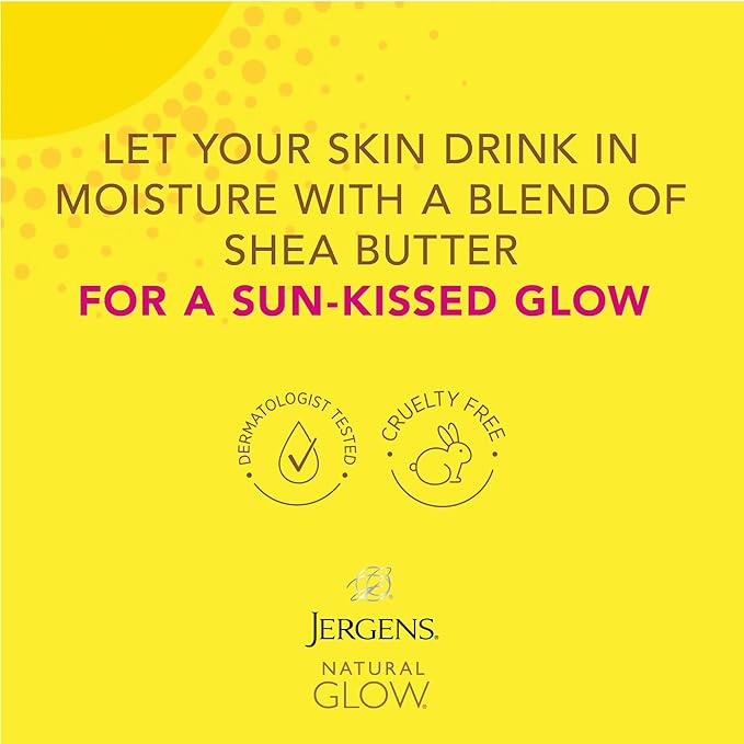 Jergens Natural Glow In Shower Lotion, Self Tanner for Medium to Deep Skin Tone, Sunless Tanning Wet Skin Lotion for Gradual, Flawless Color, 7.5 Ounce (Packaging May Vary) (Pack of 5)