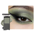 Olive Green & Charcoal Gray Matte Duo Eyeshadow Palette, 2 Color Green Smokey Eye Shadow, Smooth Blendable Long Lasting Mini Travel Eyeshadow Palette for Natural Glam Looks 3#