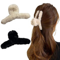 3pcs Fuzzy Claw Clip,Plush Hair Clamp for Thick Hair, Large Faux Fur Hair Claw Clips,cute hair clips for claw clips for Thin Hair