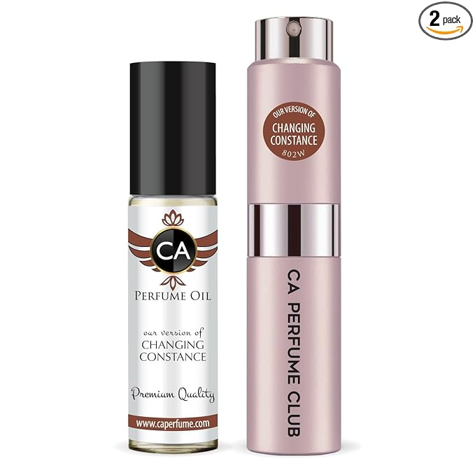 CA Perfume Duo Impression of Changing Constance For Women Perfume Layering Set Long Lasting Travel Size EDP + Body Oil Roll-On Bottle 0.27 Fl Oz+0.33 Fl Oz