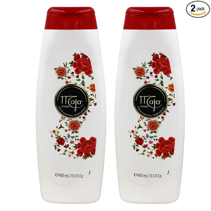 Maja Extreme Moisture Body Lotion, Perfumed Body Lotion for Extra Dry Skin, Assists in Moisturizing Keeping your Skin Hydrated, with Almond Oil and Vitamin E, 2-Pack of 13.5 FL Oz each, 2 Bottles