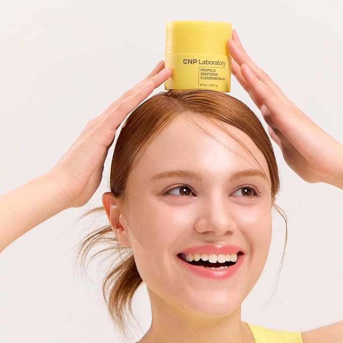 CNP Propolis Deepcerin Cleansing Balm - Soft Grinding Makeup Remover Balm, Buttery & Milky Texture, for Dry & Sensitive Skin, Korean Skincare