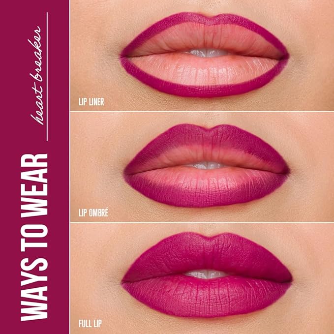 Jeffree Star Cosmetics Velour Lip Liner, Creamy Formula, Satin Finish, Long-Lasting, Peptide Complex, Mineral Oil-Free, Vegan & Cruelty-Free (Heartbreaker)