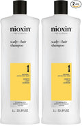 NIOXIN Scalp + Hair Thickening System 1 Shampoo| For Natural or Untreated Hair with Light Thinning| With Niacinamide and Biotin| 33.8 Fl oz.,(Pack of 2)