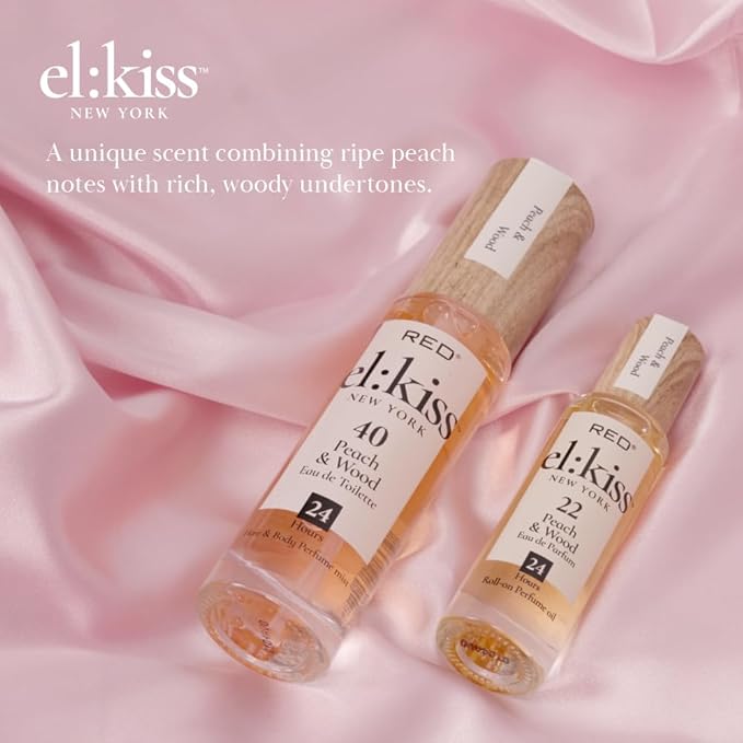 EL:KISS Hair Perfume & Body Mist, Peach & Wood Inspired by Tom F Bitter Peach, Eau de Toilette 30mL (1.01 Fl Oz), Hydrating & Long-Lasting, Alcohol & Mineral Oil-Free, Jojoba, Argan Oil & Aloe Vera