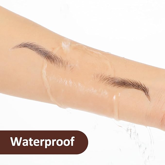 YUXIANLB 10 Sheets Waterproof Eyebrow Tattoo Fake Eyebrows Sticker 4D Hair-Like Eyebrow Tattoos Stickers Temporary Eyebrow Tattoo For Women Long-Lasting Eyebrow Christmas For Makeup Beginner(Black-01)