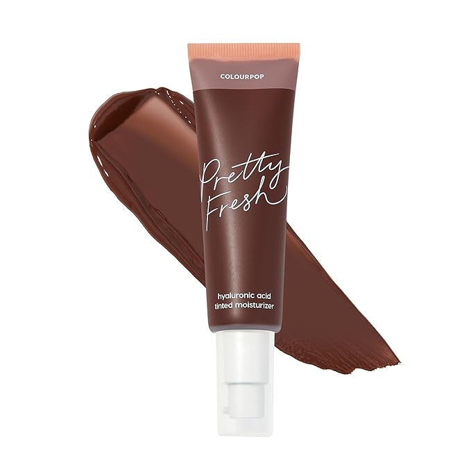 ColourPop Pretty Fresh Tinted Moisturizer - Hydrating Skin Tint & Glowy Summer Makeup with Lightweight Coverage - Made with Hyaluronic Acid & Coconut Water - Deep Dark 24N (1.45 oz)